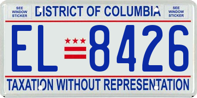 DC license plate EL8426