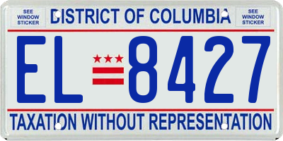DC license plate EL8427