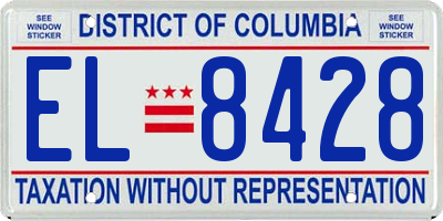 DC license plate EL8428
