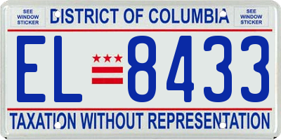 DC license plate EL8433