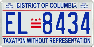 DC license plate EL8434