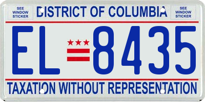 DC license plate EL8435