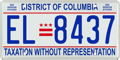 DC license plate EL8437