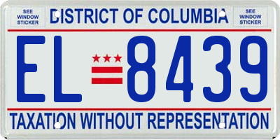 DC license plate EL8439