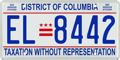 DC license plate EL8442