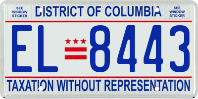 DC license plate EL8443