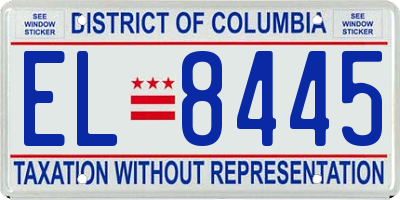 DC license plate EL8445