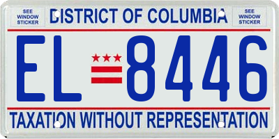 DC license plate EL8446