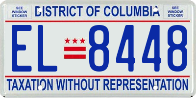 DC license plate EL8448