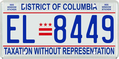 DC license plate EL8449