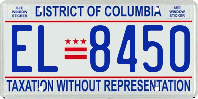 DC license plate EL8450