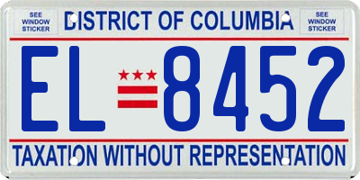 DC license plate EL8452