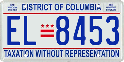 DC license plate EL8453