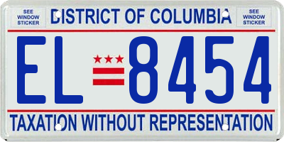 DC license plate EL8454
