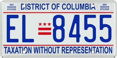 DC license plate EL8455