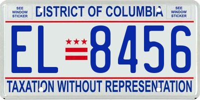 DC license plate EL8456