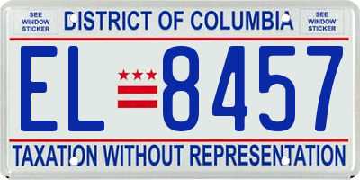 DC license plate EL8457
