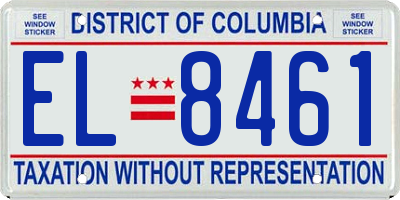 DC license plate EL8461