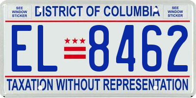 DC license plate EL8462