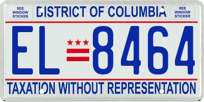 DC license plate EL8464