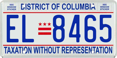 DC license plate EL8465
