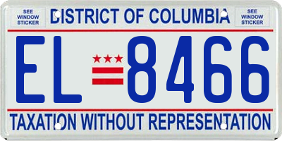 DC license plate EL8466