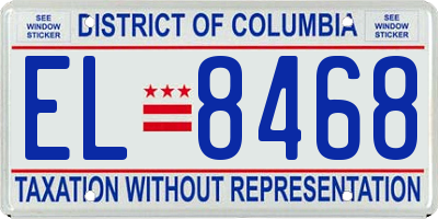 DC license plate EL8468