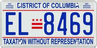 DC license plate EL8469