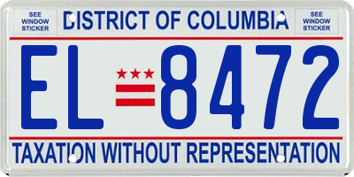 DC license plate EL8472