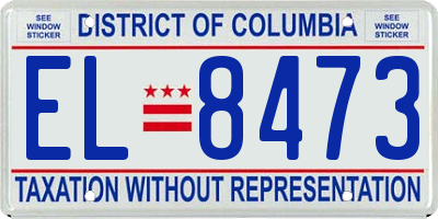DC license plate EL8473
