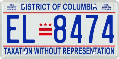 DC license plate EL8474