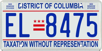 DC license plate EL8475