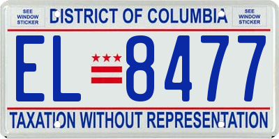 DC license plate EL8477
