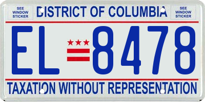 DC license plate EL8478