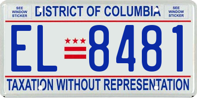 DC license plate EL8481