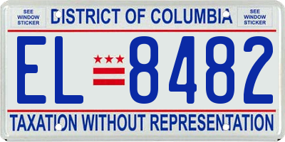 DC license plate EL8482