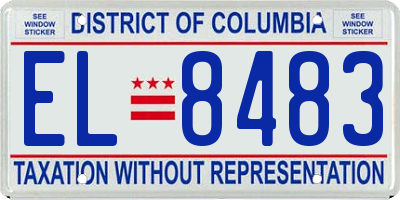 DC license plate EL8483