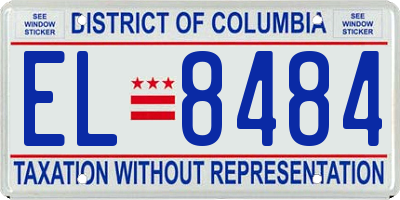 DC license plate EL8484