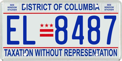 DC license plate EL8487