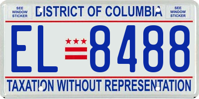 DC license plate EL8488