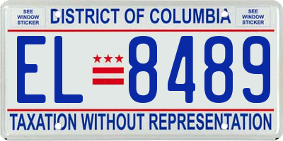 DC license plate EL8489