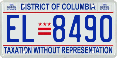 DC license plate EL8490
