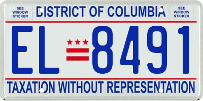 DC license plate EL8491