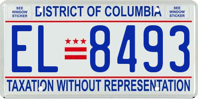 DC license plate EL8493