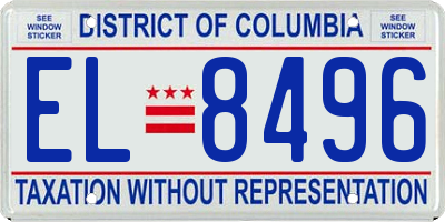 DC license plate EL8496