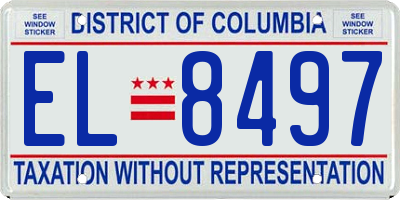 DC license plate EL8497