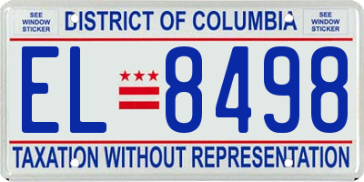 DC license plate EL8498
