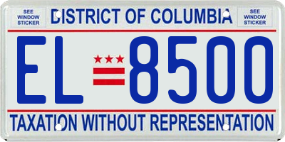 DC license plate EL8500