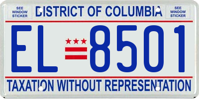 DC license plate EL8501
