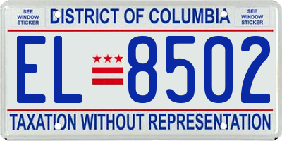 DC license plate EL8502
